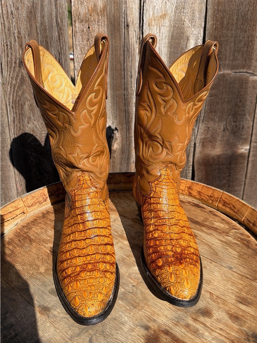 Justin boot size 11D hornback lizard